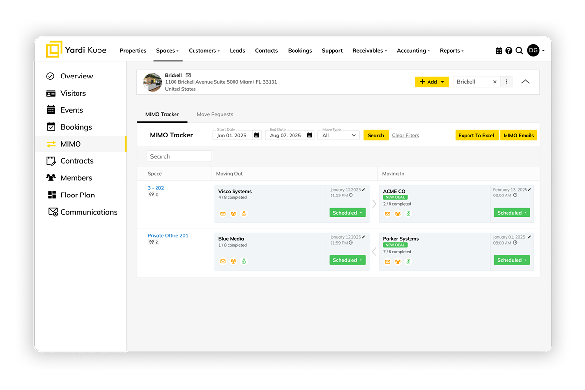 Move-In, Move-Out Tracking